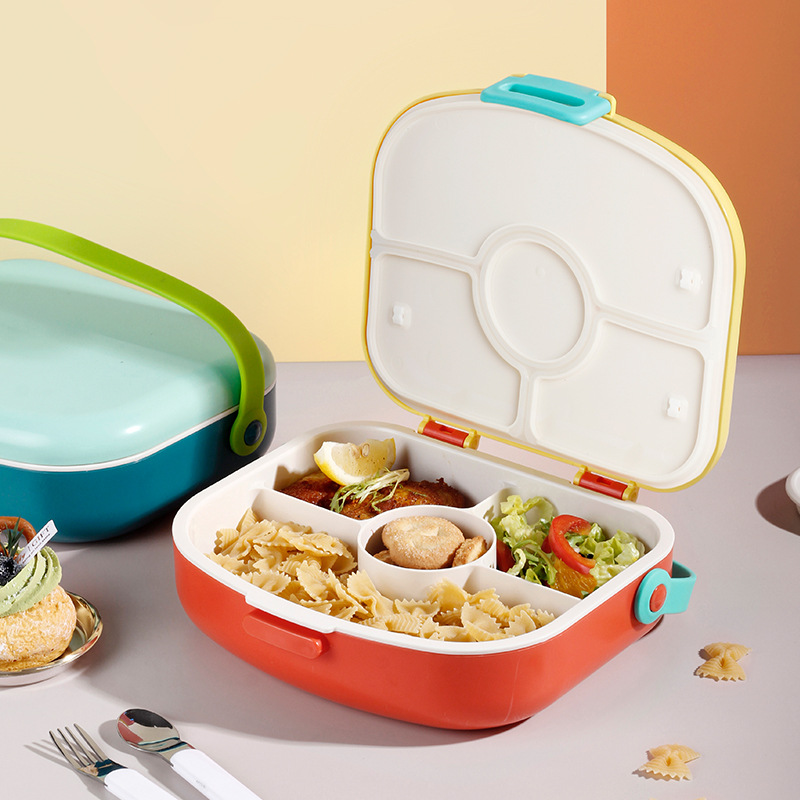 Amazon cross-border portable split bento box Student children's Lunch box Four squares crisper lunch box Application Scenario