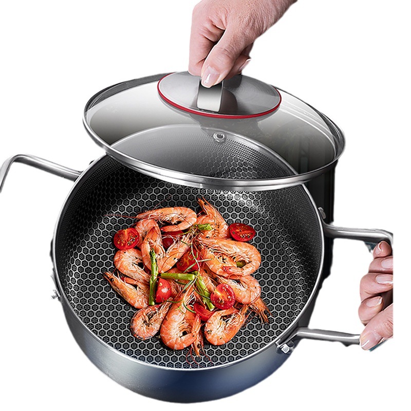 Steel 316 Stainless Steel Honeycomb Stockpot Non-Stick Household Porridge Cooking Small Pot Thickened Gas Induction Cooker Pot Item Picture