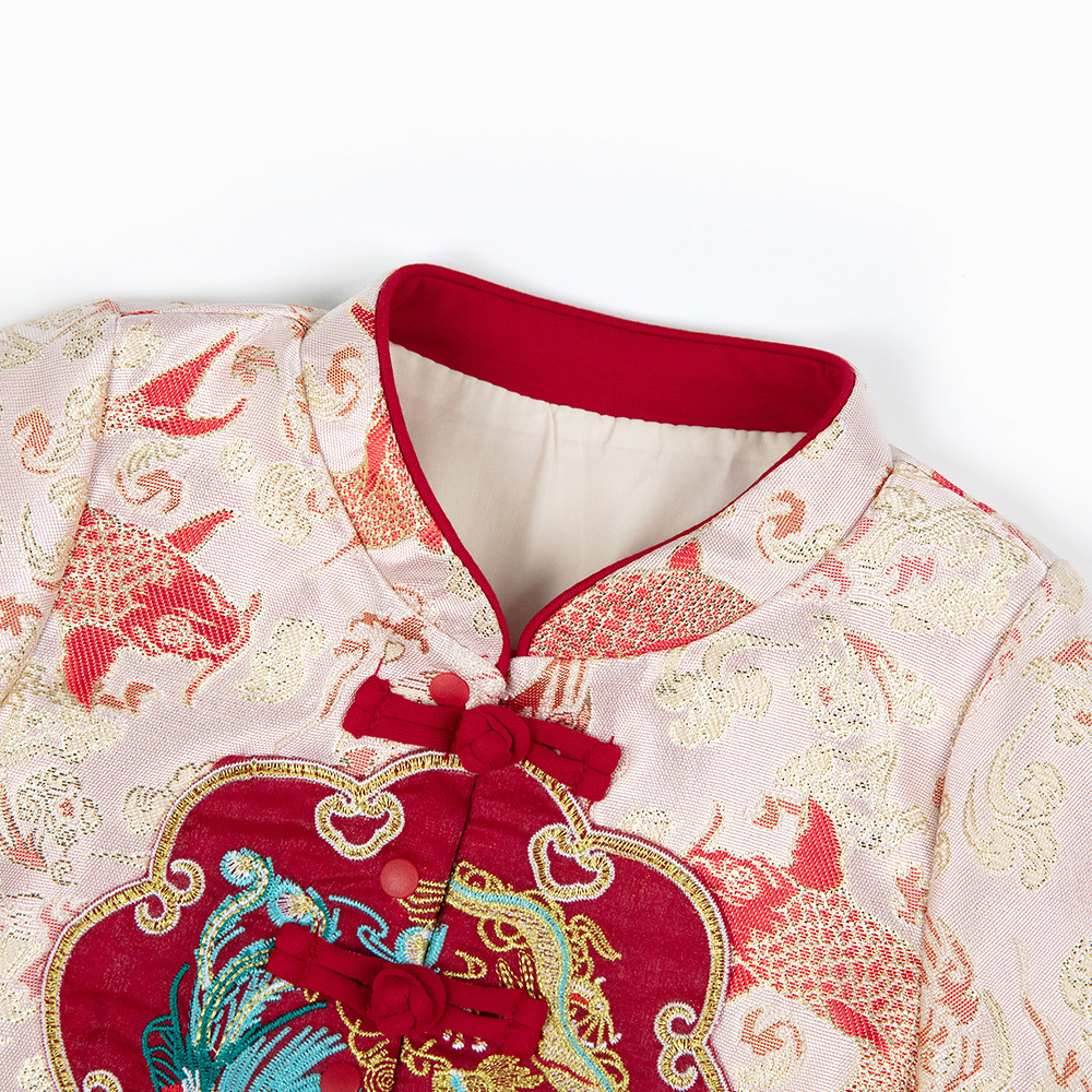 "National Trend Baby Spring Dress Chinese Two-piece Set Hanfu Girls' Set Children's Spring and Autumn Clothes 5130 Festive New Year Greeting Clothes Hanfu. Application Scenario