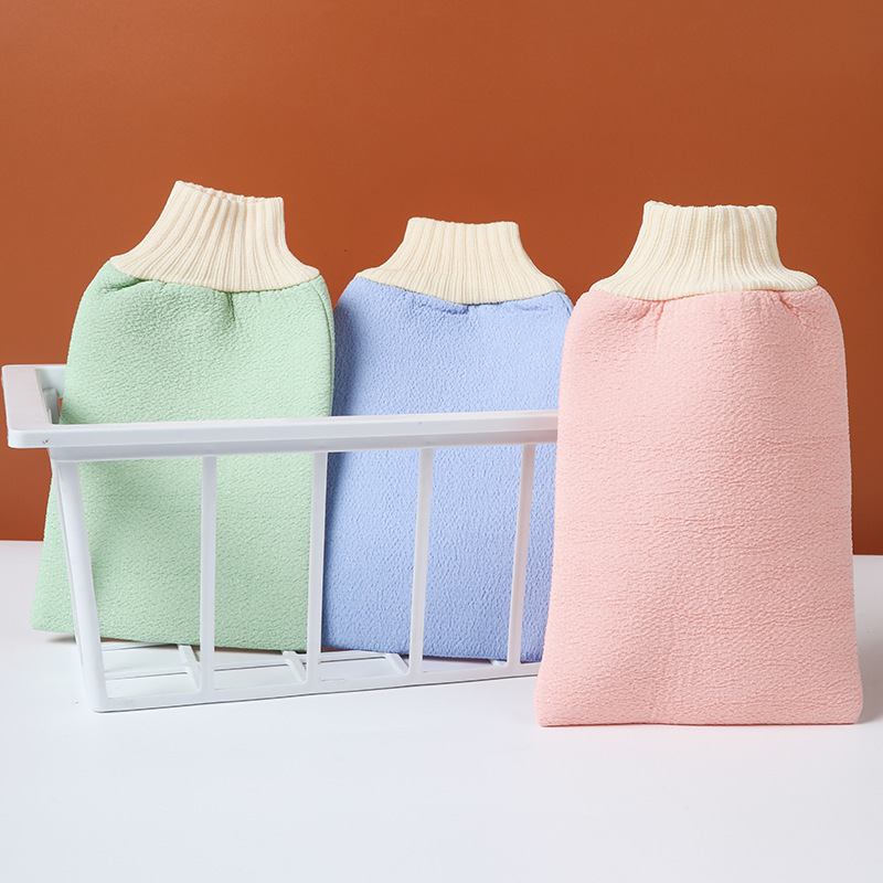 Coarse Sand Bath Towel Double Thickened Bath Tool Strong Mud Rub Decontamination Back Rub Gloves Household Plain Bath And Bath Gloves Specification drawing