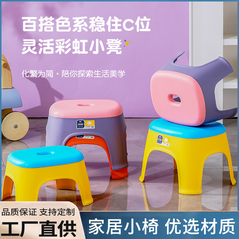 家居客厅椅子浴室加厚桌子幼儿园宝宝餐椅塑料家用小凳子防滑批发详情图1