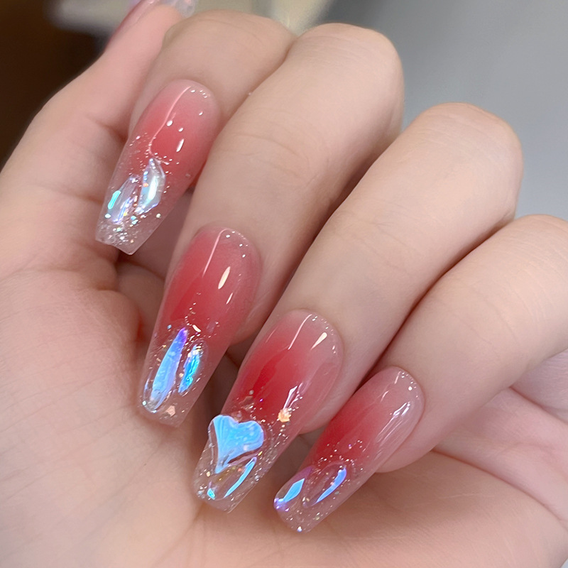 Warm Fairy Flash Aurora Drill Blush Nail Sweet Cool Spice Hand Wear A Net Red Pure To Show White Light Therapy Nail details Picture