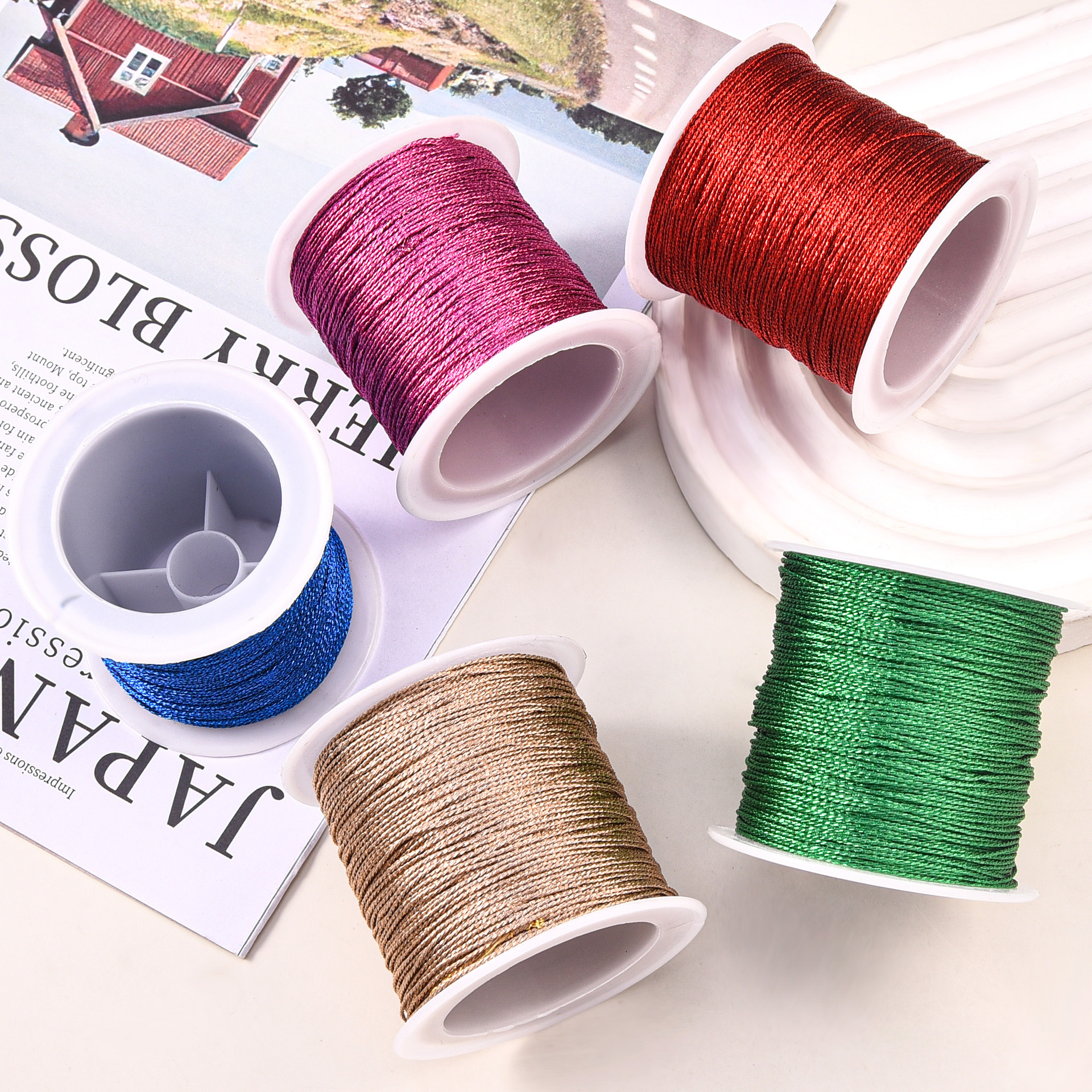 DIY饰品配件幻彩变色文玩股线金丝线 手工编织绳手链手绳线材批发