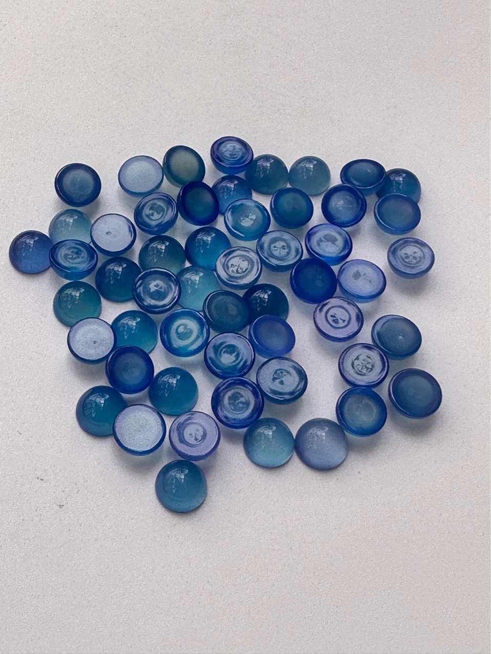 Aliexpress best-selling natural blue chalcedony stone ring face 8mm stone patch DIY bead accessories wholesale bare stone Application Scenario