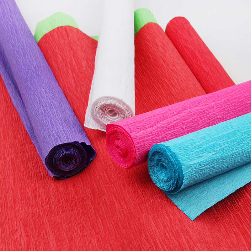 卷边纸彩色加厚皱纹纸手工花制作材料纸DIY褶皱纸玫瑰花手工折纸