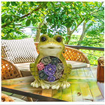 Garden Garden frog resin crafts statue decoration Outdoor decoration decoration LED lights lawn decoration