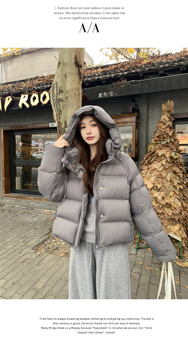 裳初90白鸭绒泡芙羽绒服女2025新款连帽面包服加厚羽绒外套平湖详情26