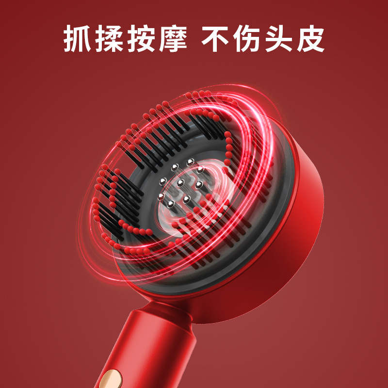 Red light electric massage comb liquid kneading scalp essence application device, hair health essential oil meridian combing hair massage instrument details Picture