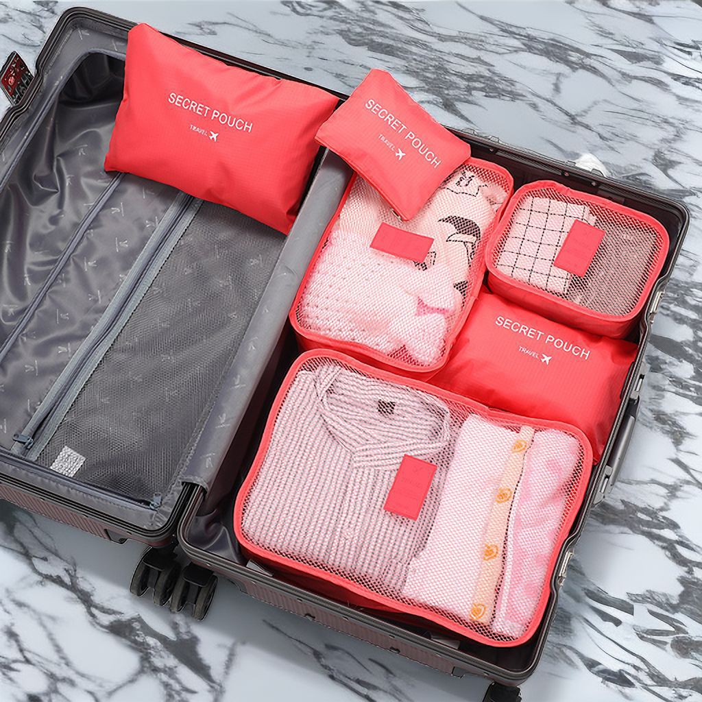 旅行收纳袋套装小号六件套出差旅游行李箱衣物鞋子整理分装袋详情图1