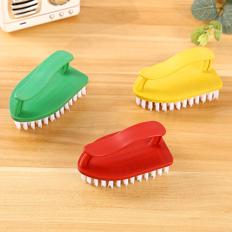 Household small tip stain remover, convenient for cleaning clothes and shoes, simple candy-colored cleaning, hand-held household laundry brush details Picture