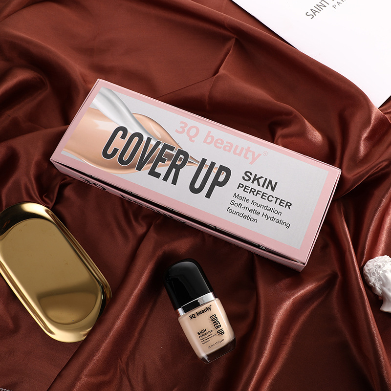 3Q Beauty Cross Border Oil Skin Concealer Oil Control Liquid Foundation Moisturizes Glossy Flawless Light Foundation Application Scenario