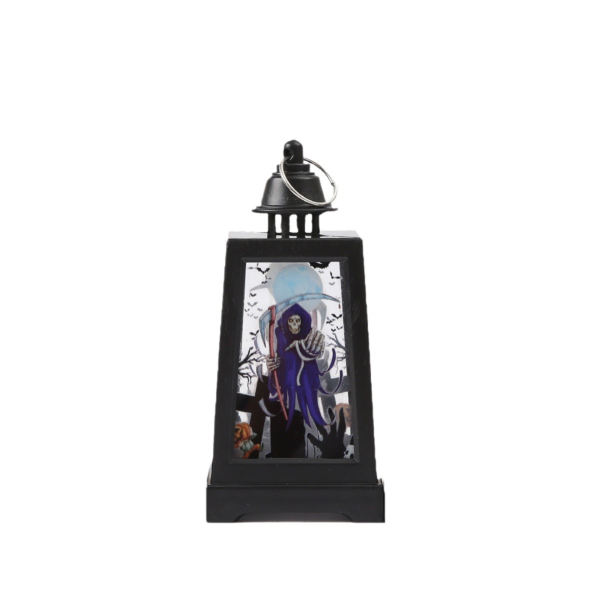 Cross-border exclusive LED electronic candle lights for Halloween atmosphere decoration, wind lanterns, retro ghost pumpkin props and ornaments Item Picture