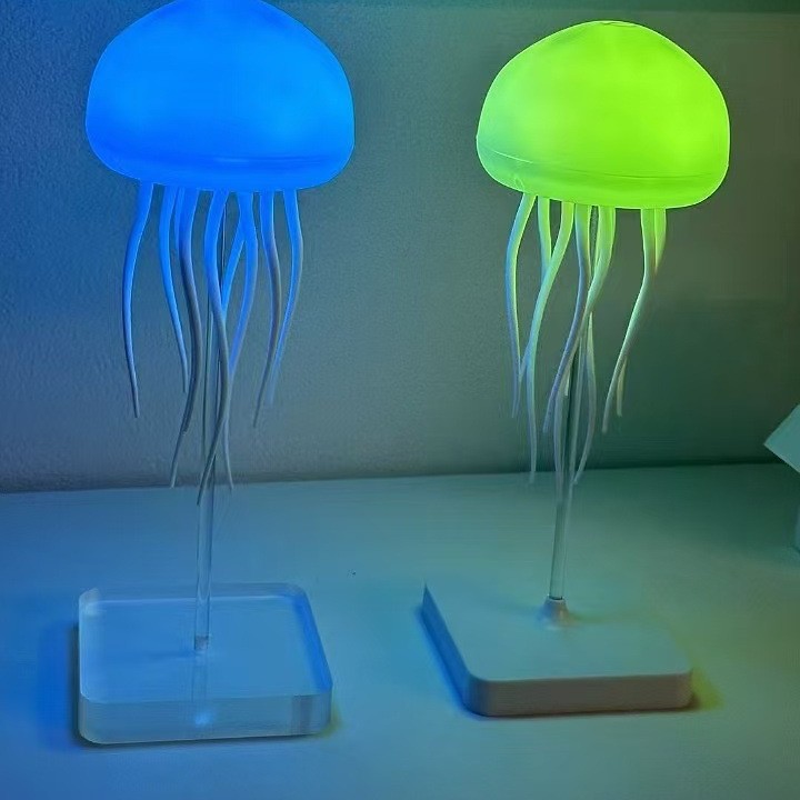 New creative intelligent voice-controlled jellyfish lamp, floating colorful atmosphere lamp, hanging lamp, bedroom bedside decoration, night light details Picture