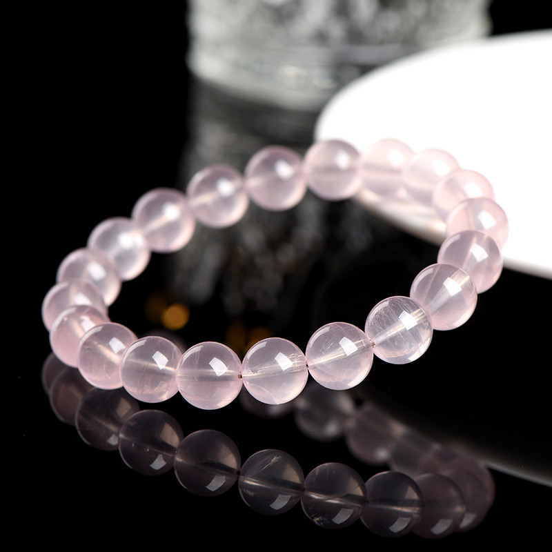 Jiuya Crystal Natural Starlight Mosan Pink Crystal Bracelet, Pink Crystal Round Bead bracelet Factory Direct Sales details Picture