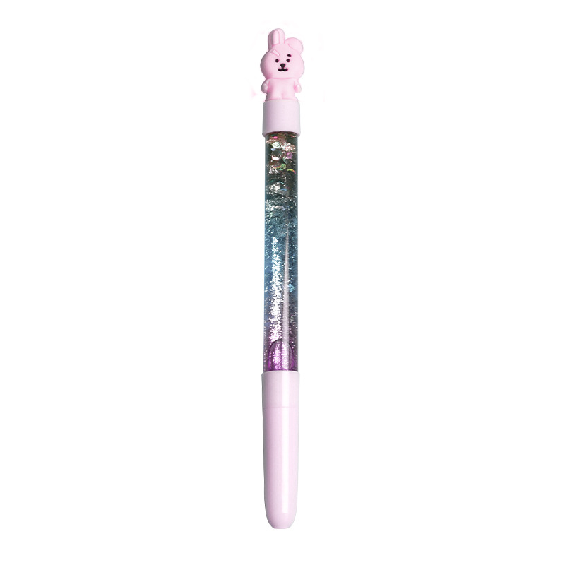 A variety of Korean version plush toys, popular flower-shaped gel pens, 0.5mm high appearance level, anime cartoon cute animal gel pens Item Picture