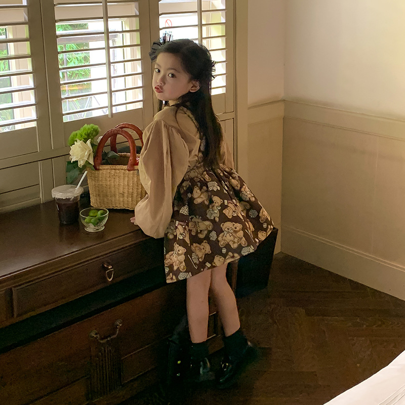 Miaoxuan Children's Clothing 2022 Autumn New Girls' Dress, Korean children's clothing, girls' autumn wear, stylish embroidered halter dress Application Scenario