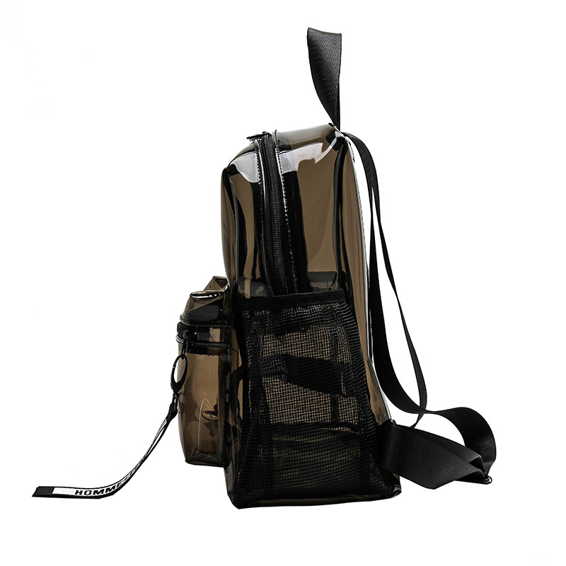 Wholesale Amazon transparent PVC backpacks in stock. Summer large-capacity waterproof fully transparent PVC schoolbags details Picture