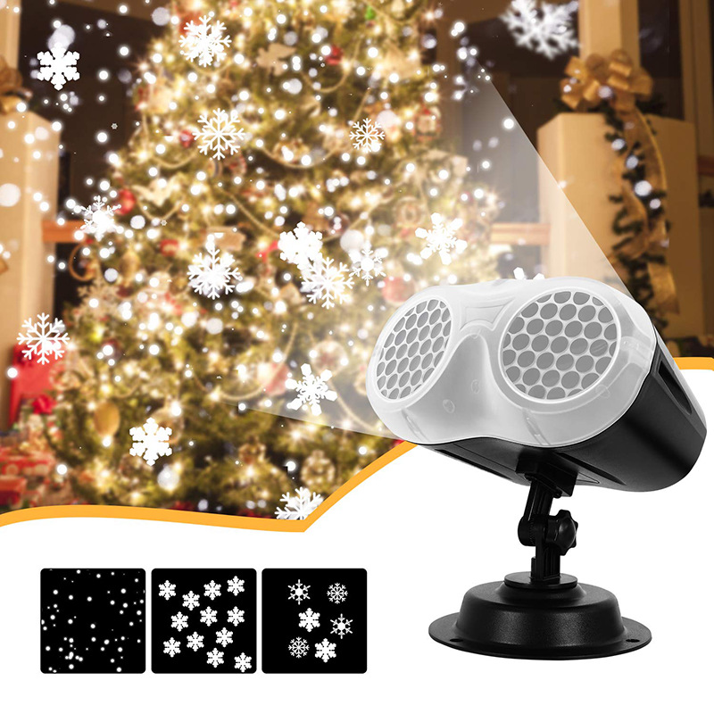Amazon's best-selling Christmas snow lantern: Remote control double-tube large-area snow lantern, 3D dancing snow lantern details Picture