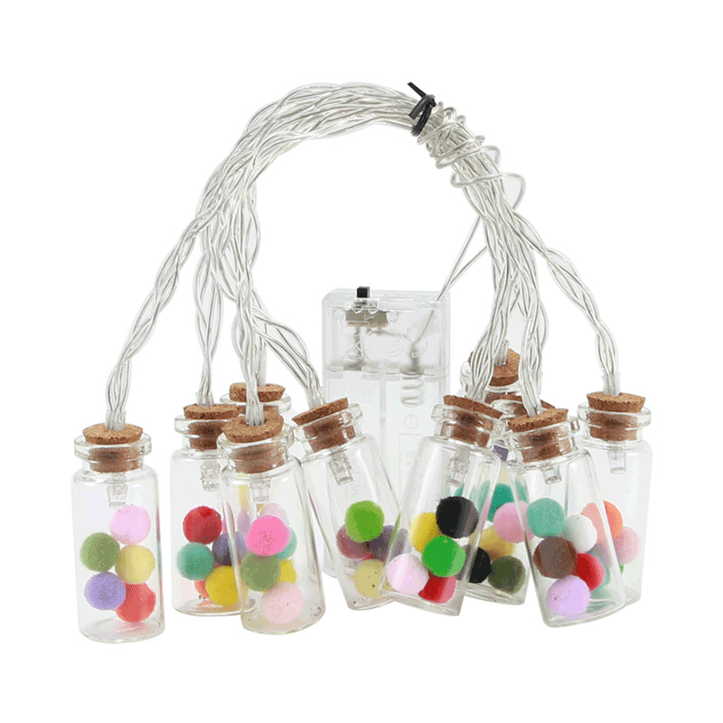 New cross-border led hairball wish bottle, Christmas battery box decorative light, ins girlish photo prop Item Picture