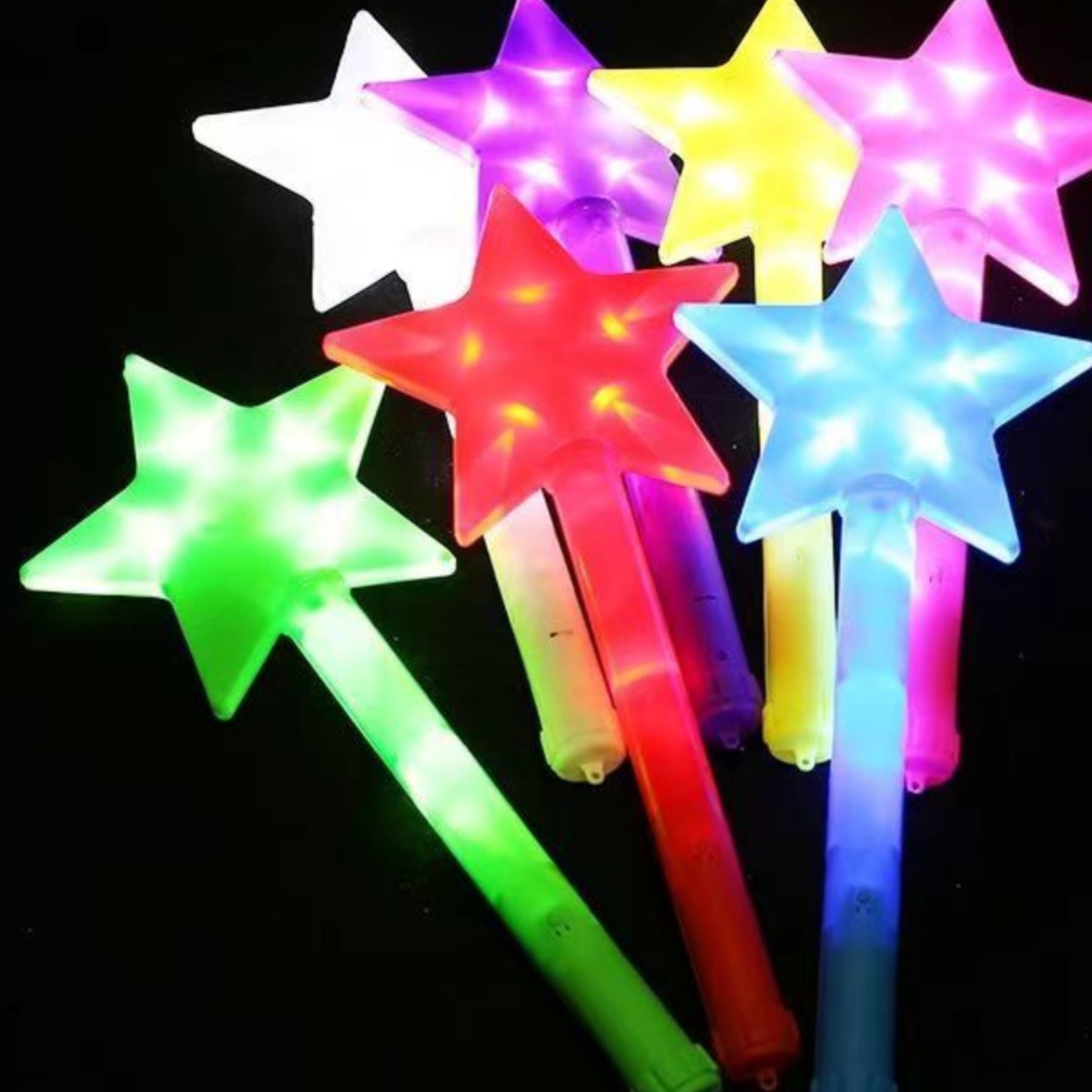 Concert glow sticks, fluorescent sticks, annual meeting atmosphere props, hand-cranked support sticks, children's silver glow sticks toys