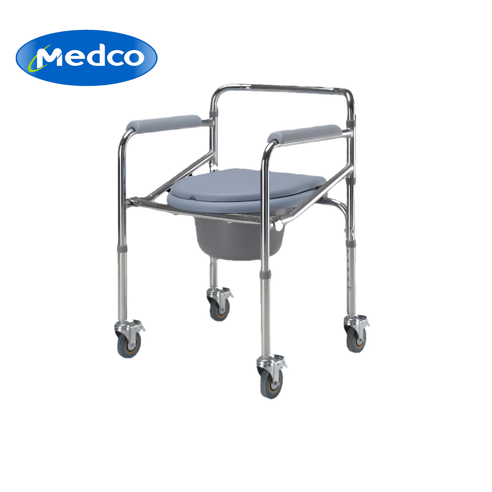 A multi-functional elderly toilet chair with foldable wheels, a home toilet stool for the disabled and pregnant women, specially designed for foreign trade