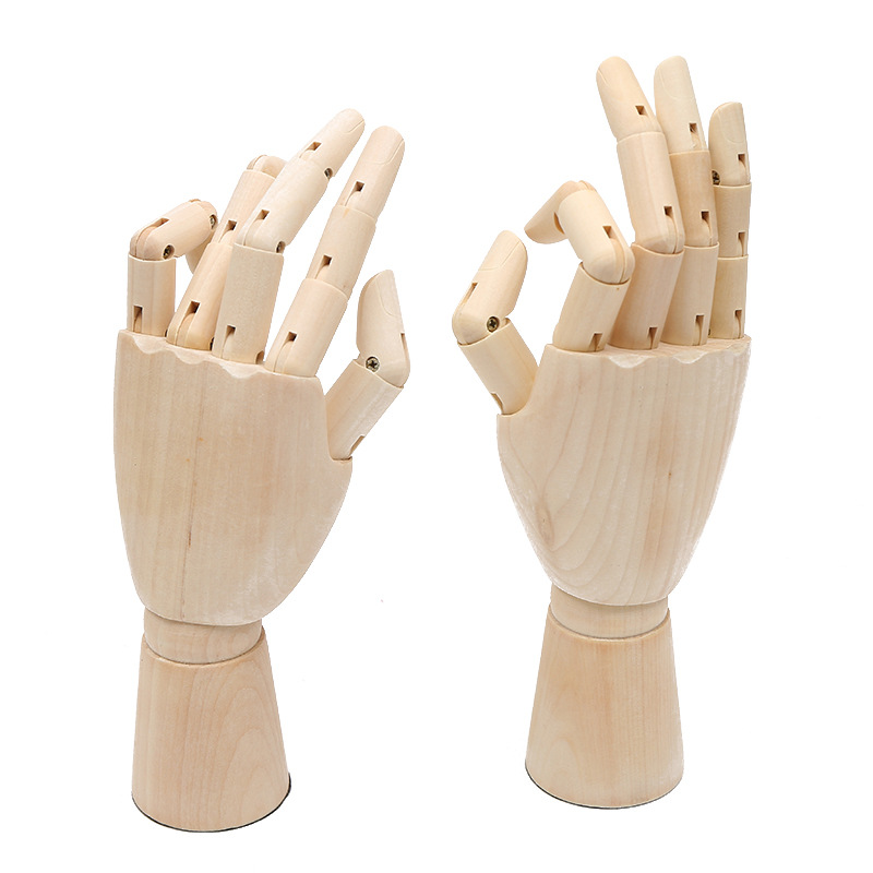 Art still life copying, sketching, life drawing, 12-inch wooden finger joint comic model, tool, ornament, puppet hand Item Picture