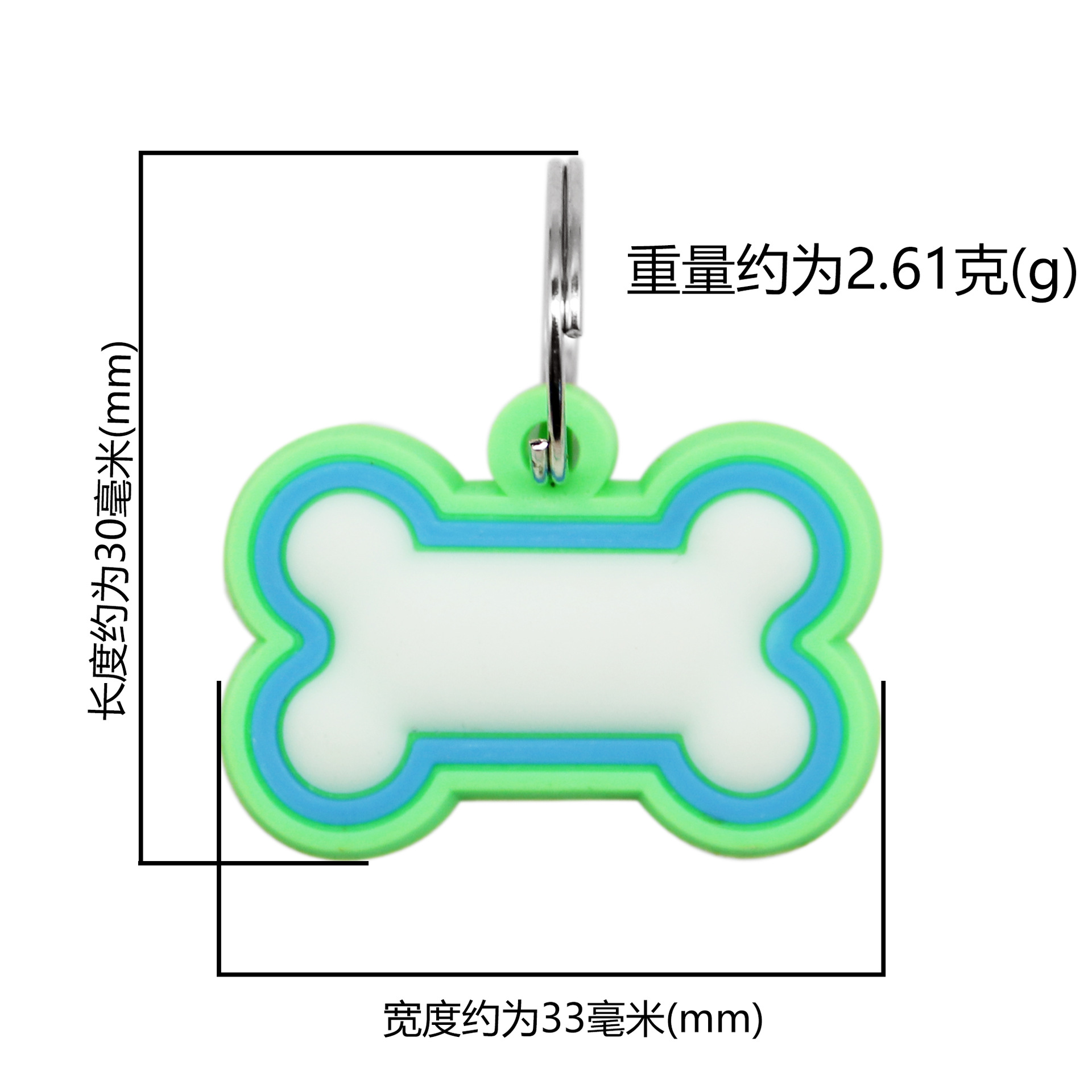 Bone-shaped pet identity tags, cat and dog tags, six-color tags, pet supplies, dog tags, pendants, silicone dog tags details Picture