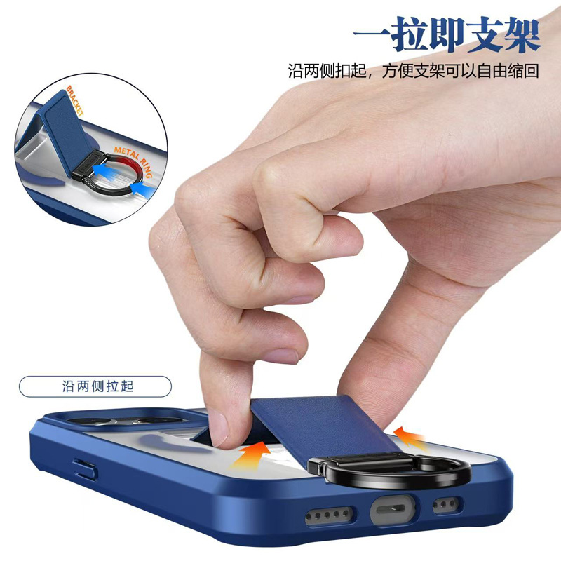 The new foldable stand phone case for the iPhone 16 pro, which is fully shockproof and suitable for cross-border use Application Scenario