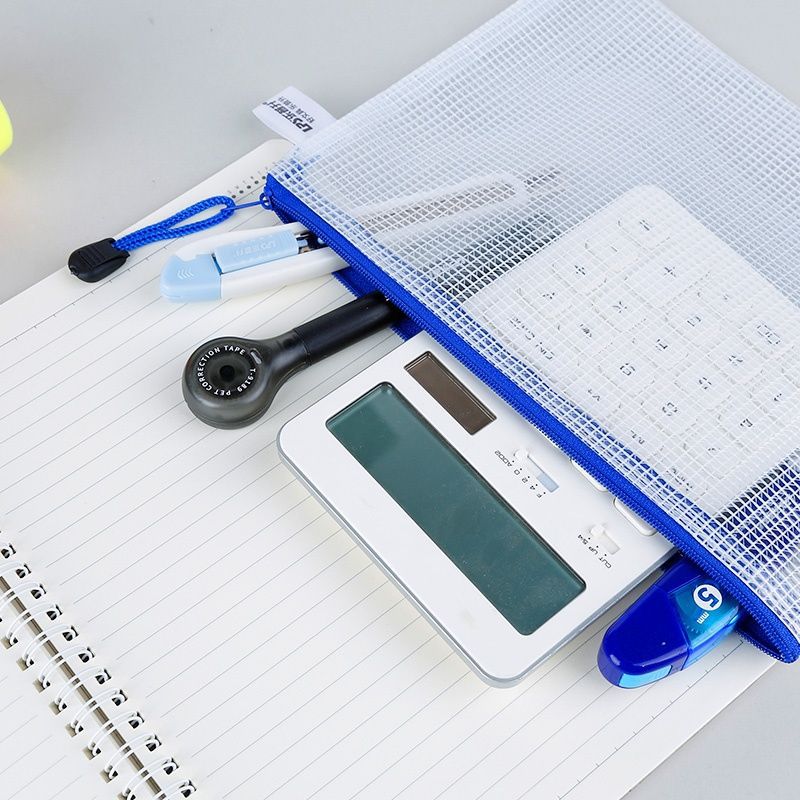 Thickened A4 Document Bag Zipper Pvc Transparent Mesh Large Capacity Student Stationery Office Supplies File Bag Application Scenario