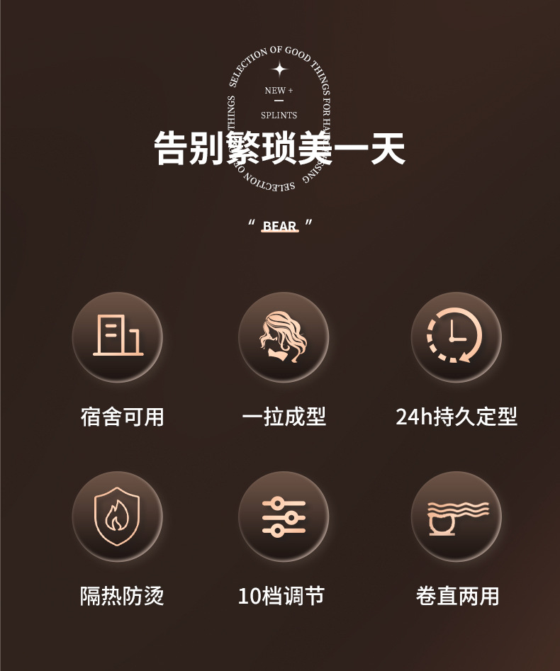 跨境打理神器蓬松高颅顶直卷两用便携卷发棒大卷刘海防烫电卷发梳详情2