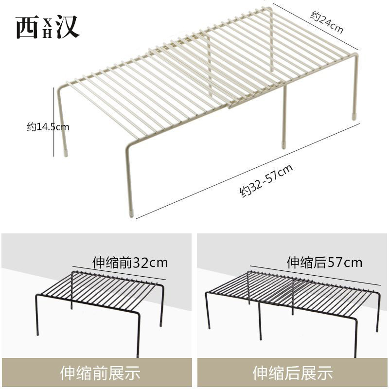 Retractable Kitchen Condiment Rack Iron Cabinet Multi-Function Retractable Combination Pot, Bowl And Chopsticks Storage Rack Application Scenario