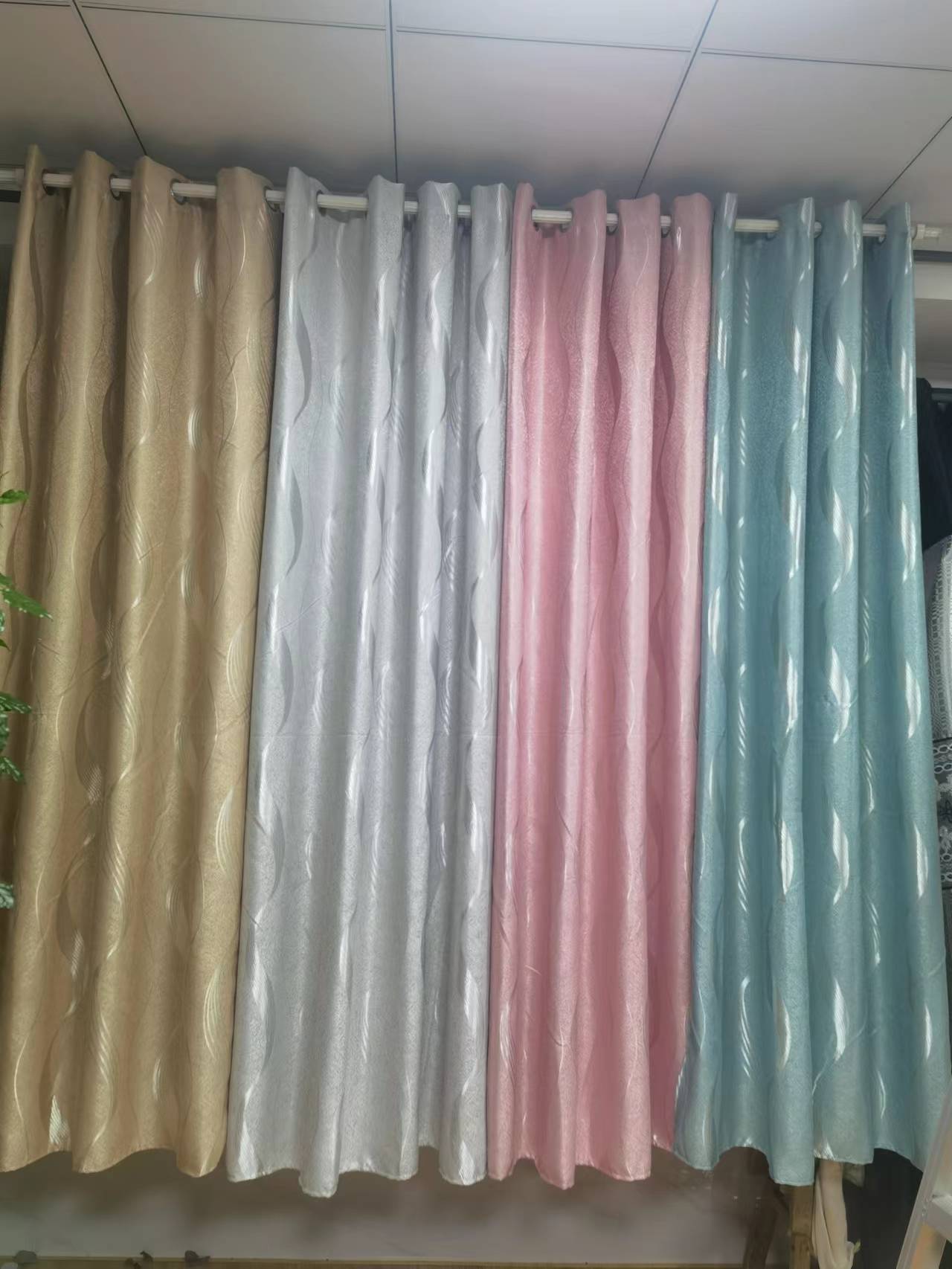 Solid Color Diamond Hemp Embossed Blackout Curtain Blackout Cloth Living Room Bedroom High Blackout Finished Curtain Manufacturers Directly Supplied details Picture