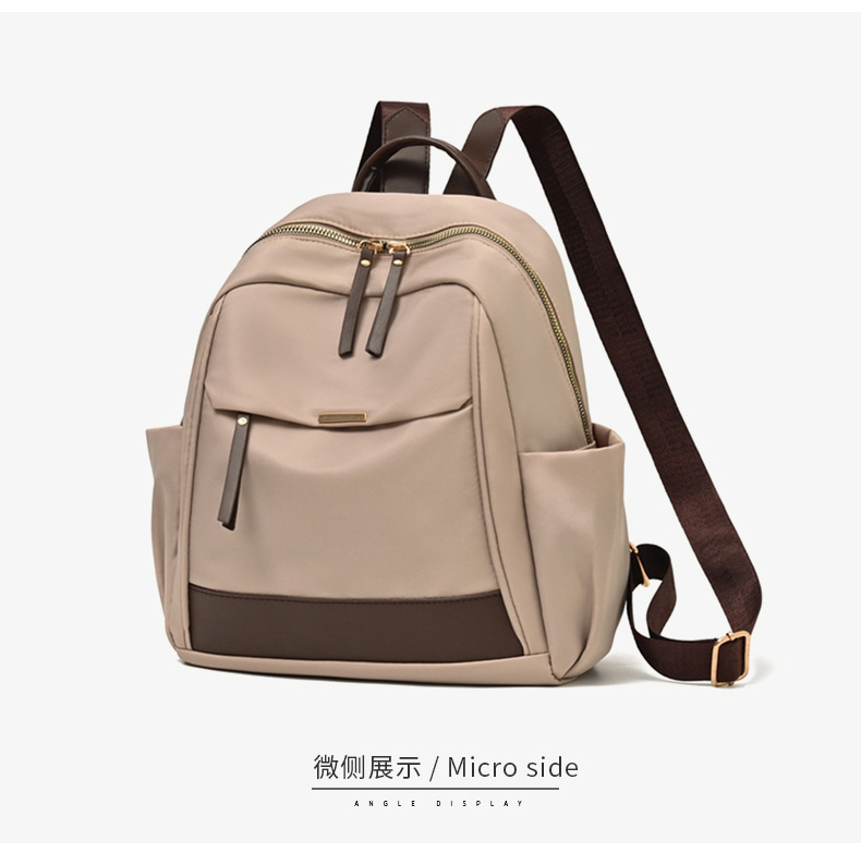 2025新款女士双肩包大容量轻便休闲旅行背包尼龙简约通勤学生书包详情25