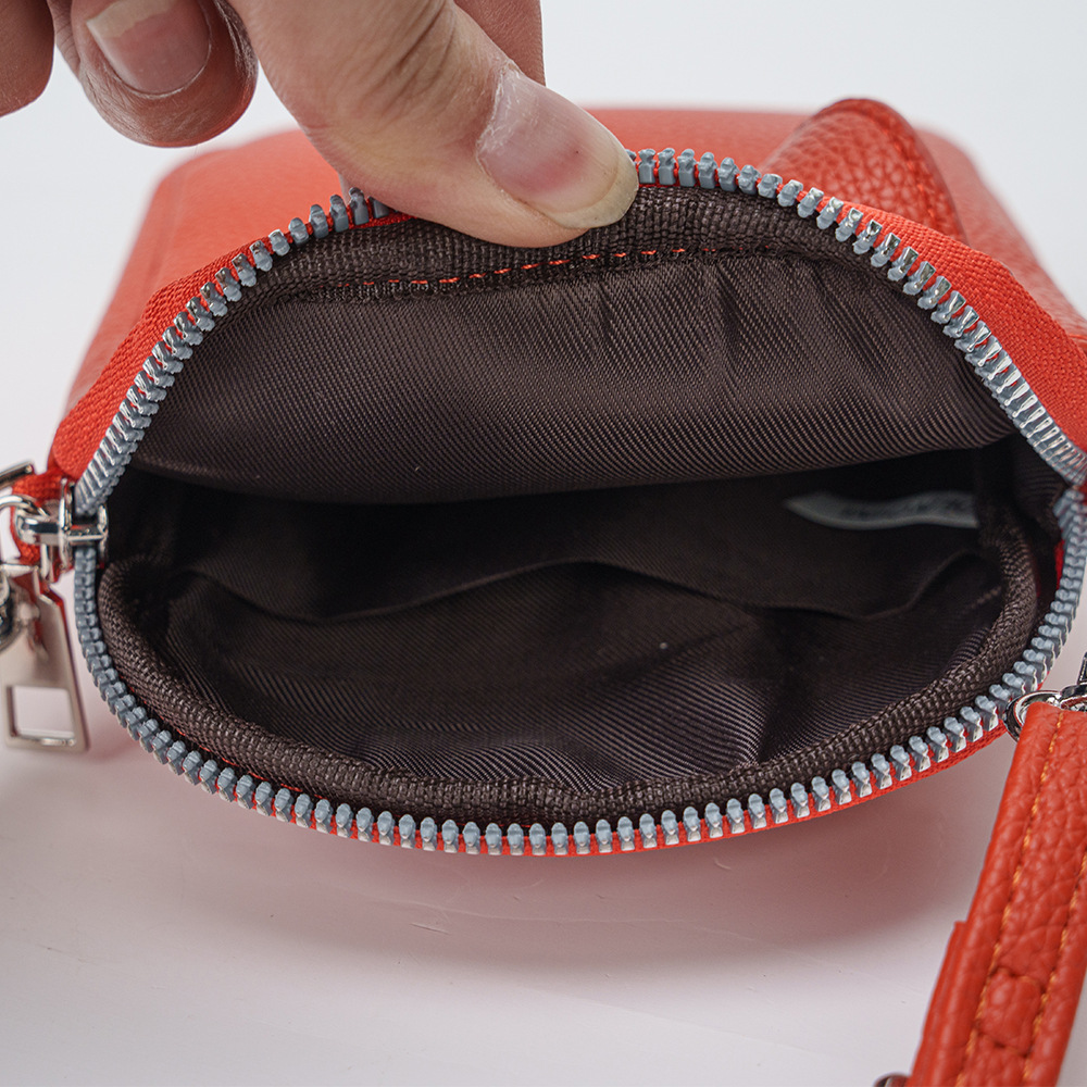 Cross-Border Bestseller 2025 New Women's Mobile Phone Bag, Solid Color Lychee Pattern Bag Cover Style, Versatile Commuting Single-Shoulder Crossbody Bag Application Scenario