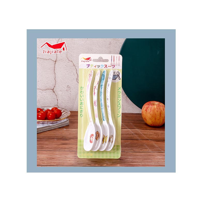 Long-handled, colorful imitation porcelain spoons, food-grade baby tableware, melamine large and small spoons, heat-resistant, odorless, for serving soup and eating Item Picture