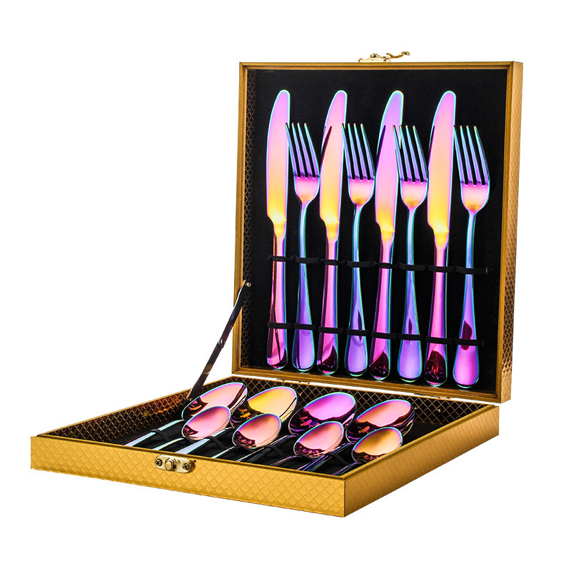 A 16-piece set of stainless steel knives, forks and spoons Application Scenario