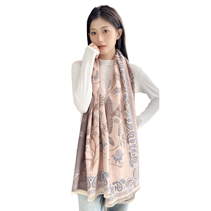 Cashmere Wool Scarf Shawl Senior Sense All Matching Jacquard Scarf Female Autumn Winter Explosive Imitation Cashmere Scarf Wholesale Item Picture