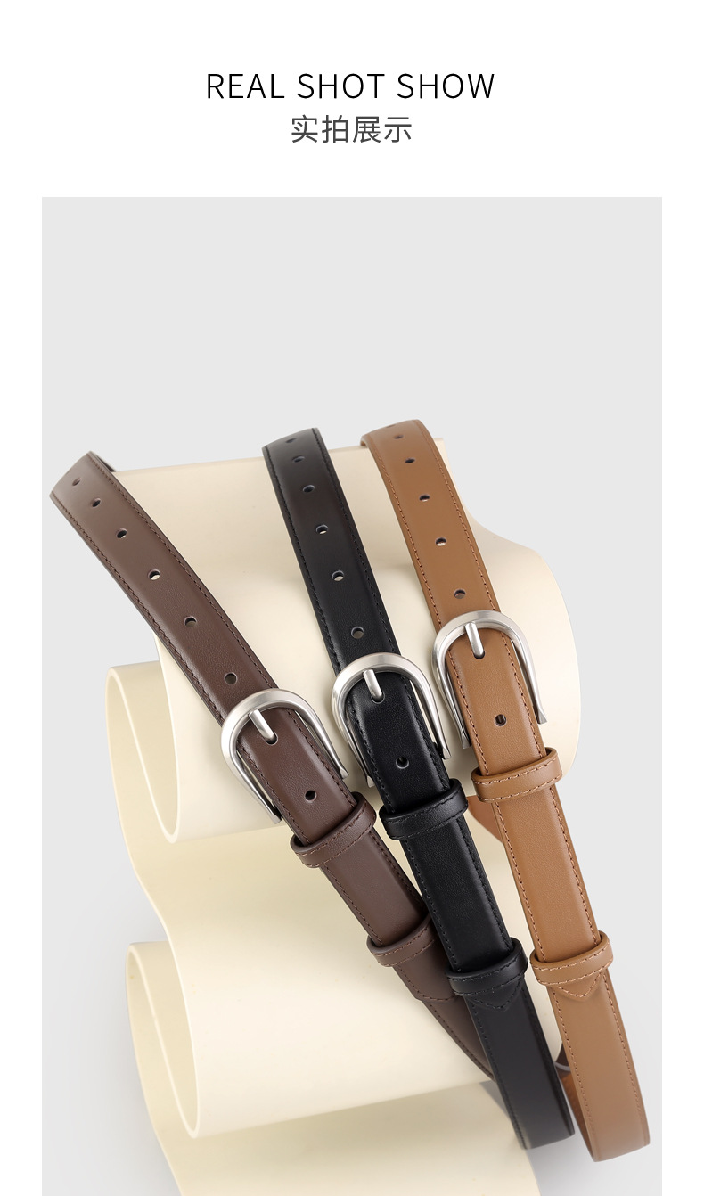 女款皮带真皮头层牛皮时尚针扣装饰牛仔裤休闲裤腰带工厂现货批发详情14