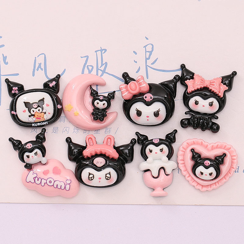 Cartoon Cute Bright Face Mimi Series Diy Cream Glue Hair Accessories Water Cup Paste Resin Accessories Wholesale Specification drawing