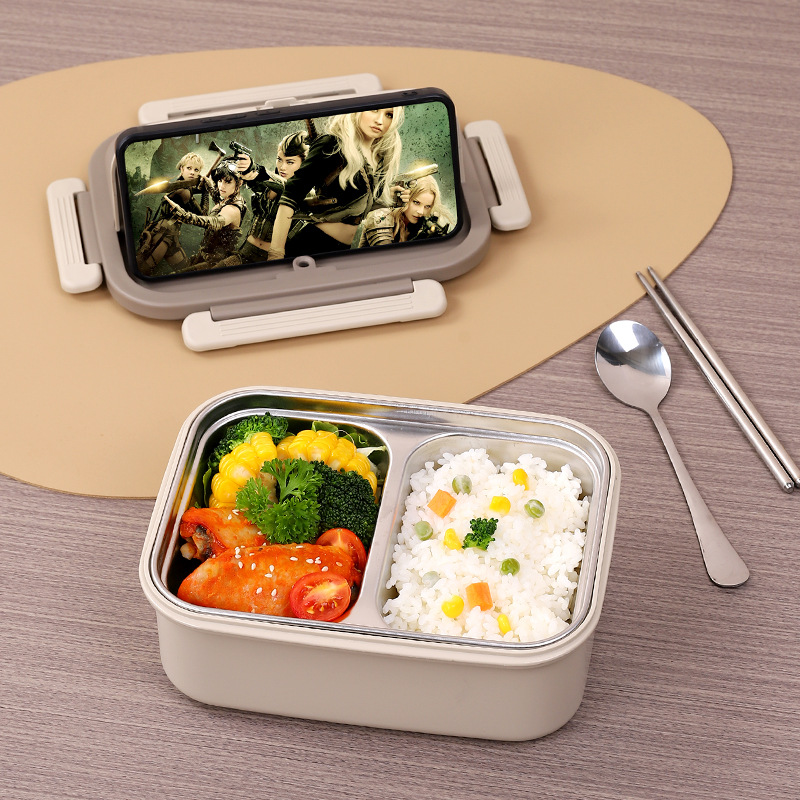 304 insulated lunch box, portable lunch box for office workers and students, compartments bento box, leak-proof fast food plate, cross-border gift Application Scenario