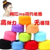 Thickened, seamless, trendy ponytail hair band, large Korean version, high-elasticity black bun hairstyle, towel band, leather band hair tie details Picture