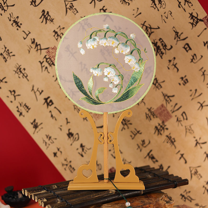 刺绣扇子古风绣花团扇古风汉服扇古典扇舞蹈扇团扇旗袍扇古典圆扇
