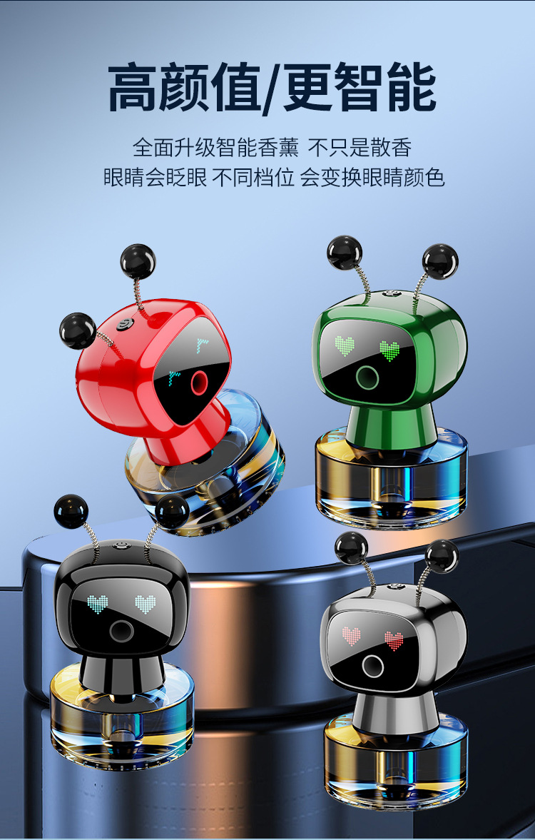 跨境智能车载香薰机器人汽车香水净化空气加湿器汽车车用自动喷香详情25
