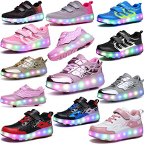 Children's roller skates Student roller skates Girl's roller skates Double wheel deformation boy roller skates cross border exclusively