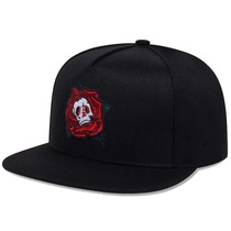 Foreign trade skull rose embroidery baseball cap duck cap Korean casual sun visor flat rim hip hop hat