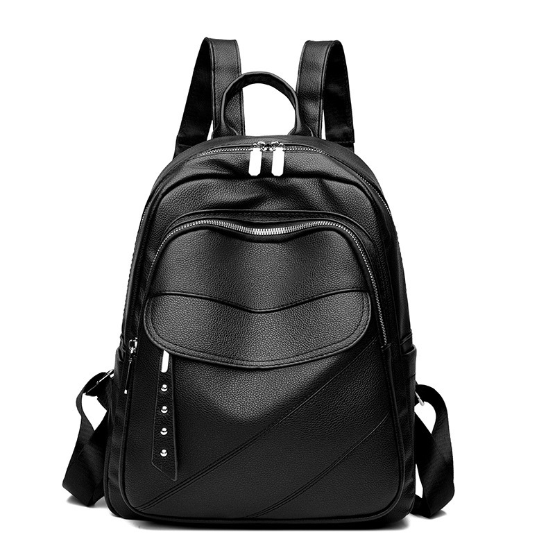 Cross-border backpack for girls, 2024 New Korean version, fashionable soft leather travel bag for women, high-quality student pu schoolbag