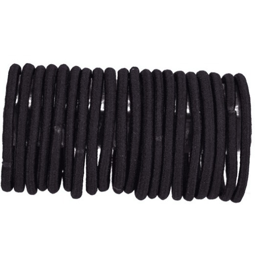 "National Trend series black 4mm high-elasticity rubber band base seamless simple hair band diy accessories, hair tie and head tie manufacturer wholesale. Item Picture