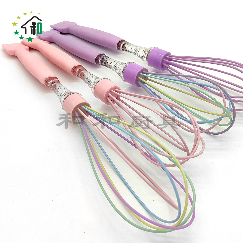 Creative animal shape handle Cute silicone whisk Multi-function whisk stick manual egg whisk Application Scenario
