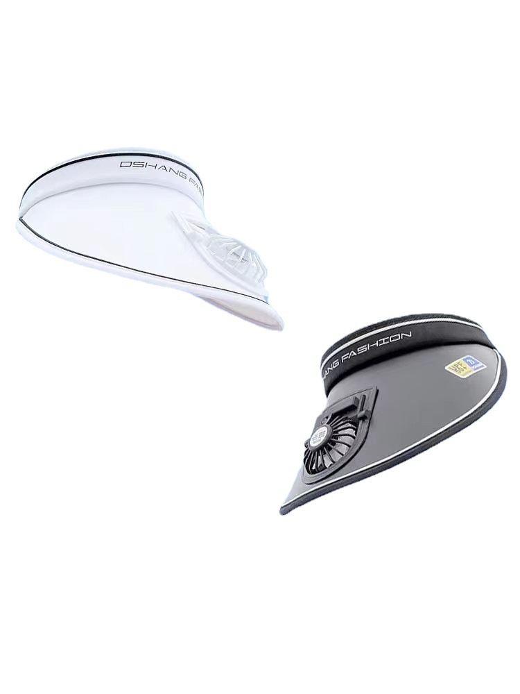 夏季新款充电/顶帽大檐遮阳防晒出游/遮阳帽女户外显脸小风白底实物图