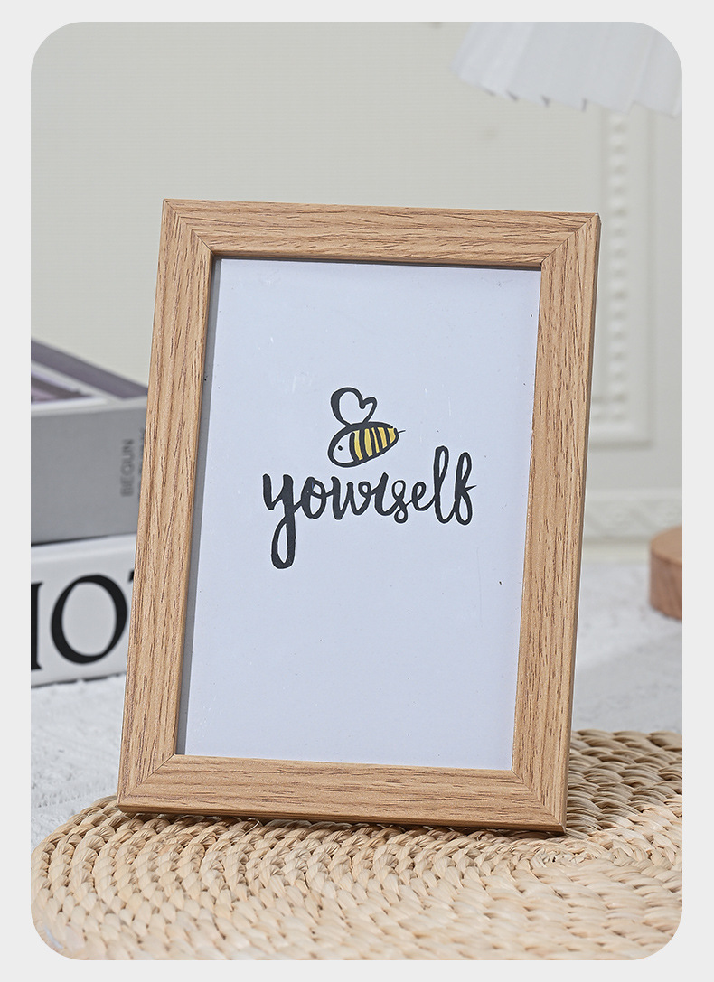 简约木质相框5寸6寸7寸8寸10寸A4摆台画框挂墙手工照片墙相框批发详情11